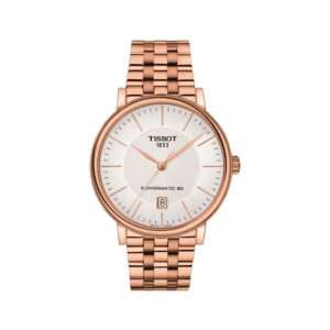Tissot mens Carson Stainless Steel Dress Watch Rose Gold